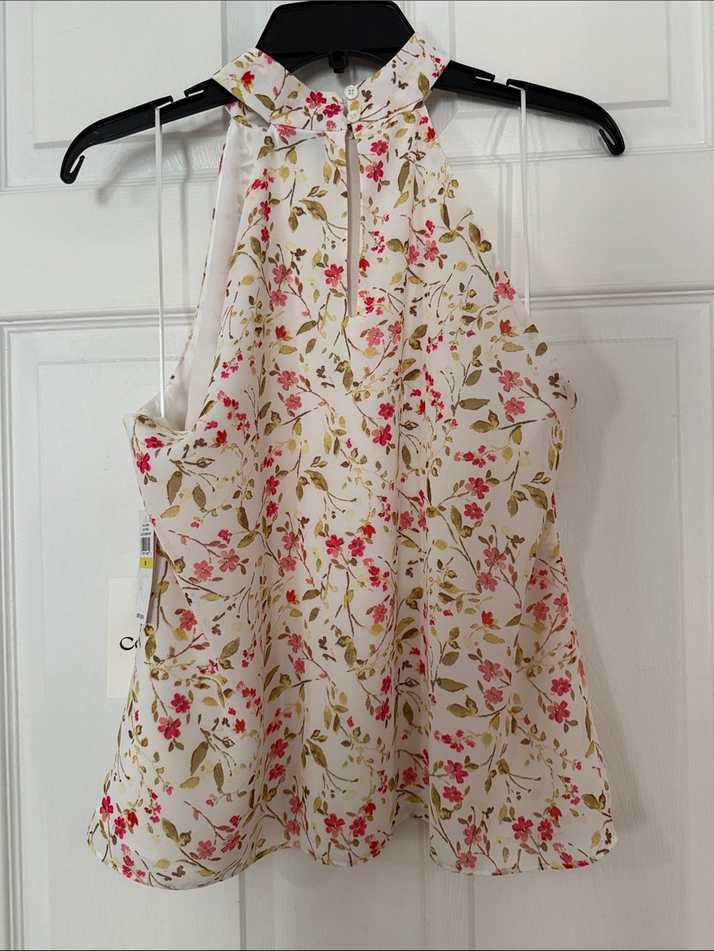 CeCe Cream Floral Halter Neck Blouse - Picture 3 of 4